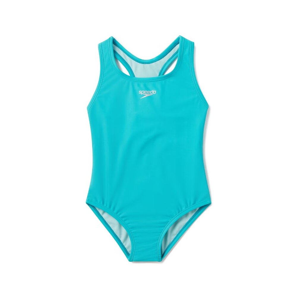 Solid Racerback One Piece Girl's Swimsuit